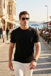 Pamuklu Regular Fit Bisiklet Yaka Erkek T Shirt 5904063 SİYAH