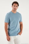 Pamuklu Regular Fit Bisiklet Yaka Erkek T Shirt 59020204 MAVİ
