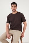 Pamuklu Regular Fit Bisiklet Yaka Erkek T Shirt 5904074 KAHVE