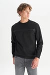 Pamuklu Regular Fit Bisiklet Yaka Erkek Sweat W2520534 001 SİYAH