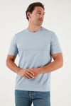 Pamuklu Regular Fit Bisiklet Yaka Erkek T Shirt 59020204 AÇIK MAVİ