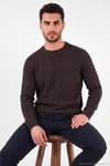 Pamuklu Regular Fit Bisiklet Yaka Erkek Kazak 7020263 KAHVE