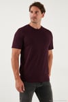 Pamuklu Regular Fit Bisiklet Yaka Erkek T Shirt 59020204 VİŞNE