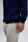Pamuklu Regular Fit Bisiklet Yaka Erkek Sweat EM623-NV LACİVERT