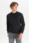 Pamuklu Regular Fit Bisiklet Yaka Erkek Sweat GW2520534 001 SİYAH