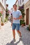 Pamuklu Regular Fit Bisiklet Yaka Erkek T Shirt 59020204 AÇIK MAVİ