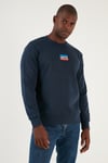 Pamuklu Regular Fit Bisiklet Yaka Erkek Sweat A2824-0006 İNDİGO