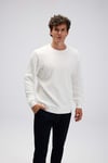 Pamuklu Regular Fit Bisiklet Yaka Erkek Sweat EM623-OF BEYAZ