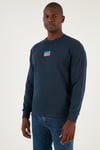 Pamuklu Regular Fit Bisiklet Yaka Erkek Sweat A2824-0006 İNDİGO