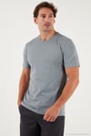 Pamuklu Regular Fit Bisiklet Yaka Erkek T Shirt 59020204 AÇIK GRİ