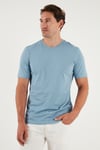 Pamuklu Regular Fit Bisiklet Yaka Erkek T Shirt 59020204 MAVİ