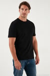 Pamuklu Regular Fit Bisiklet Yaka Erkek T Shirt 59020204 SİYAH