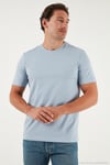 Pamuklu Regular Fit Bisiklet Yaka Erkek T Shirt 59020204 AÇIK MAVİ