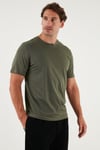 Pamuklu Regular Fit Bisiklet Yaka Erkek T Shirt 59020204 HAKİ