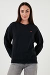 Pamuklu Regular Fit Bisiklet Yaka Kadın Sweat A3172-0010 SİYAH