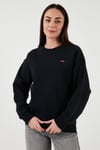 Pamuklu Regular Fit Bisiklet Yaka Kadın Sweat A3172-0010 SİYAH