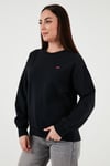 Pamuklu Regular Fit Bisiklet Yaka Kadın Sweat A3172-0010 SİYAH