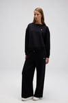 Pamuklu Regular Fit Bisiklet Yaka Kadın Sweat EF527-BK SİYAH