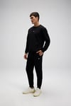 Pamuklu Regular Fit Bisiklet Yaka Logolu Erkek Sweat EM556-BK SİYAH