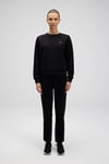 Pamuklu Regular Fit Bisiklet Yaka Logolu Kadın Sweat EF553-BK SİYAH