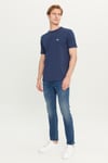 Pamuklu Regular Fit Bisiklet Yaka Logolu Erkek T Shirt ML60UF Q35 LACİVERT