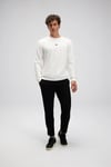 Pamuklu Regular Fit Bisiklet Yaka Logolu Erkek Sweat EM556-OF BEYAZ