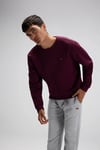 Pamuklu Regular Fit Bisiklet Yaka Logolu Erkek Sweat EM579-BRD BORDO