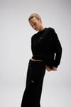 Pamuklu Regular Fit Bisiklet Yaka Logolu Kadın Sweat EF540-BK SİYAH