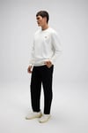 Pamuklu Regular Fit Bisiklet Yaka Logolu Erkek Sweat EM579-OF BEYAZ