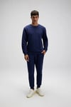 Pamuklu Regular Fit Bisiklet Yaka Logolu Erkek Sweat EM556-NV LACİVERT