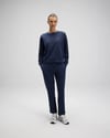 Pamuklu Regular Fit Bisiklet Yaka Logolu Kadın Sweat EF553-NV LACİVERT