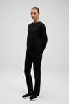 Pamuklu Regular Fit Bisiklet Yaka Logolu Kadın Sweat EF553-BK SİYAH