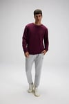 Pamuklu Regular Fit Bisiklet Yaka Logolu Erkek Sweat EM579-BRD BORDO