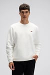 Pamuklu Regular Fit Bisiklet Yaka Logolu Erkek Sweat EM579-OF BEYAZ