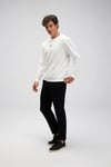 Pamuklu Regular Fit Bisiklet Yaka Logolu Erkek Sweat EM556-OF BEYAZ