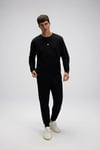 Pamuklu Regular Fit Bisiklet Yaka Logolu Erkek Sweat EM556-BK SİYAH