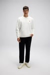 Pamuklu Regular Fit Bisiklet Yaka Logolu Erkek Sweat EM579-OF BEYAZ