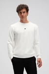 Pamuklu Regular Fit Bisiklet Yaka Logolu Erkek Sweat EM556-OF BEYAZ