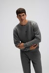 Pamuklu Regular Fit Bisiklet Yaka Logolu Erkek Sweat EM556-ANT ANTRASİT