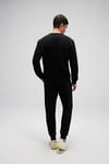 Pamuklu Regular Fit Bisiklet Yaka Logolu Erkek Sweat EM556-BK SİYAH