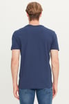 Pamuklu Regular Fit Bisiklet Yaka Logolu Erkek T Shirt ML60UF Q35 LACİVERT
