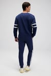 Pamuklu Regular Fit Bisiklet Yaka Şerit Detaylı Erkek Sweat EM618-NV LACİVERT