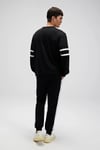 Pamuklu Regular Fit Bisiklet Yaka Şerit Detaylı Erkek Sweat EM618-BK SİYAH