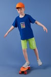 Pamuklu Regular Fit Bisiklet Yaka Şortlu Alt-Üst Erkek Çocuk Takım 6212011 SAKS