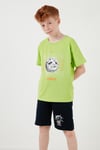 Pamuklu Regular Fit Bisiklet Yaka Şortlu Alt-Üst Erkek Çocuk Takım 6212008 FISTIK