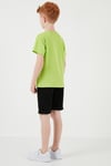 Pamuklu Regular Fit Bisiklet Yaka Şortlu Alt-Üst Erkek Çocuk Takım 6212009 FISTIK