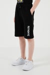 Pamuklu Regular Fit Bisiklet Yaka Şortlu Alt-Üst Erkek Çocuk Takım 6212011 SİYAH