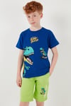 Pamuklu Regular Fit Bisiklet Yaka Şortlu Alt-Üst Erkek Çocuk Takım 6212013 SAKS