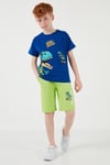 Pamuklu Regular Fit Bisiklet Yaka Şortlu Alt-Üst Erkek Çocuk Takım 6212013 SAKS