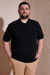 Pamuklu Regular Fit Büyük Beden Erkek Polo Yaka T Shirt 5902127B SİYAH